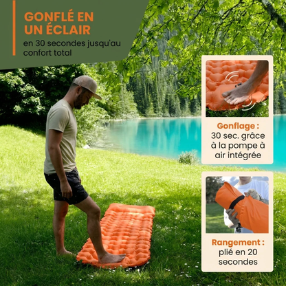 Leichte aufblasbare Campingmatratze mit integrierter Pumpe