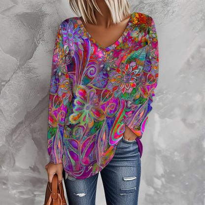 Retro-Blumentunika für Damen