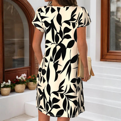 Robe Fluide Imprimée Femme Élégante