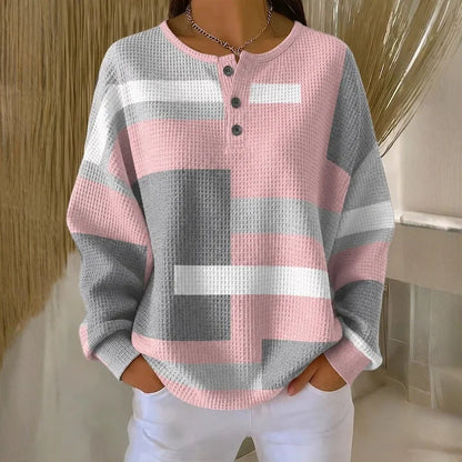 Pull Femme Vintage à Blocs de Couleurs
