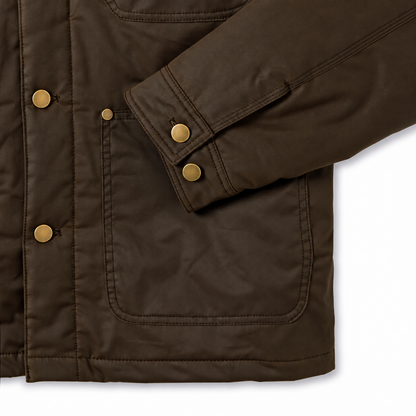 Blouson Homme Velours de Coton Kaki à Col Chemise