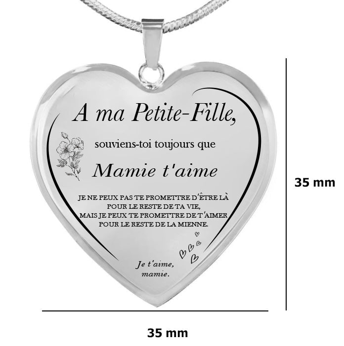 Le Collier Coeur "A ma Petite-Fille"