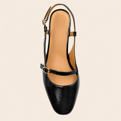 Escarpins Femme en Cuir Verni à Talon Carré Élégant