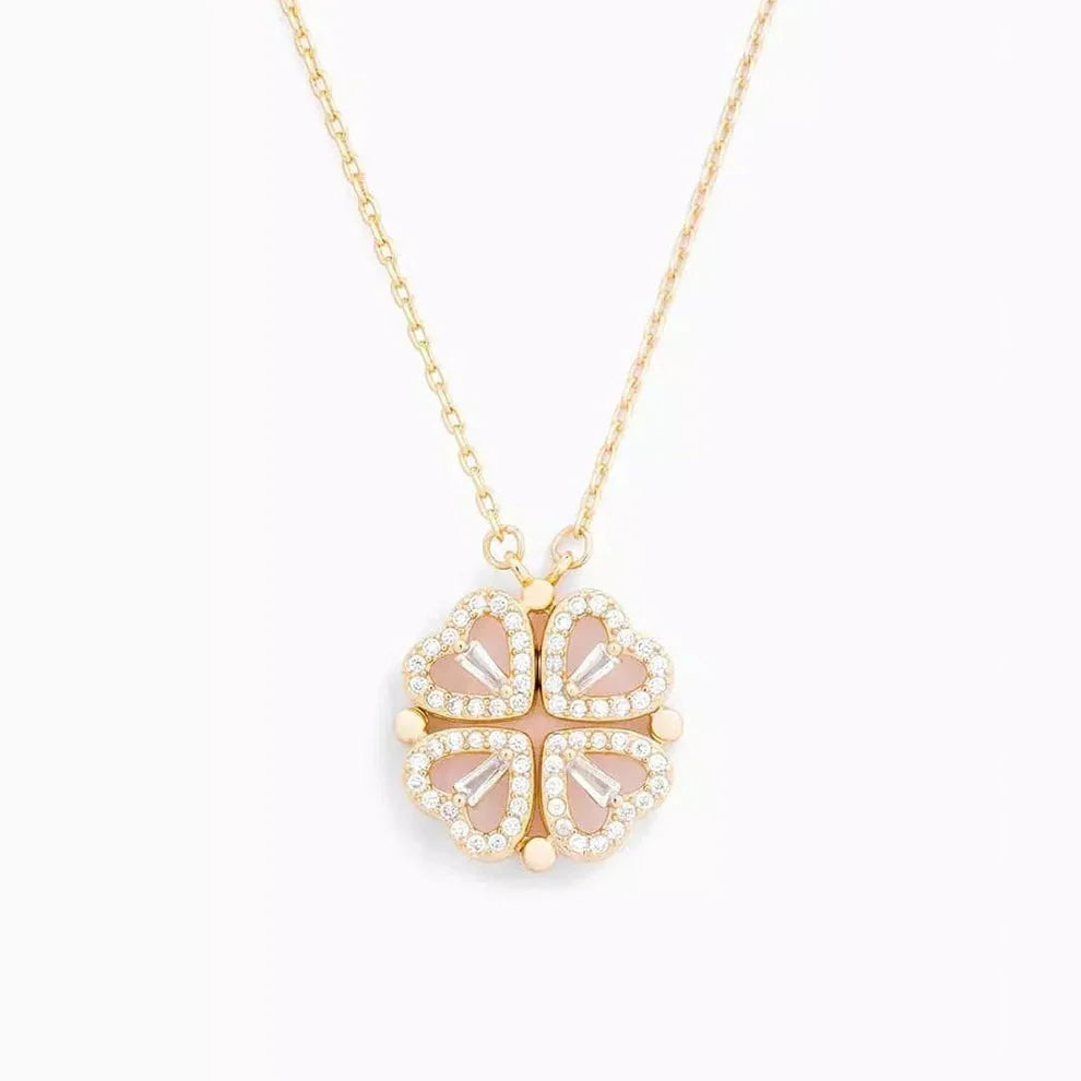 Collier 2-en-1 Trefle et Coeur