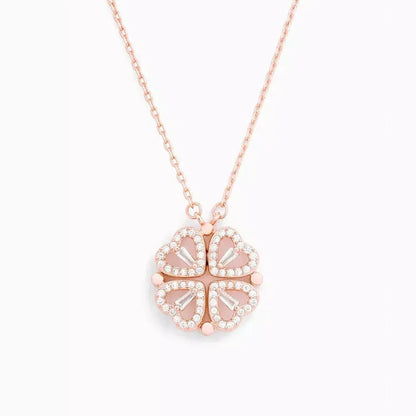 Collier 2-en-1 Trefle et Coeur