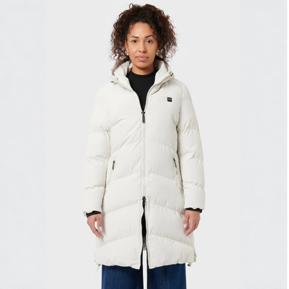 Wintermantel – Lange Damen-Steppjacke Beige