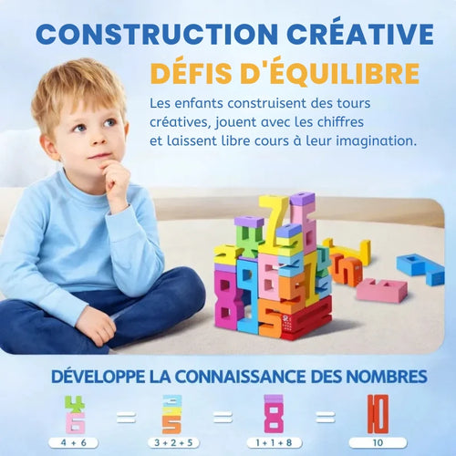 Blocs de Construction en Bois avec Chiffres
