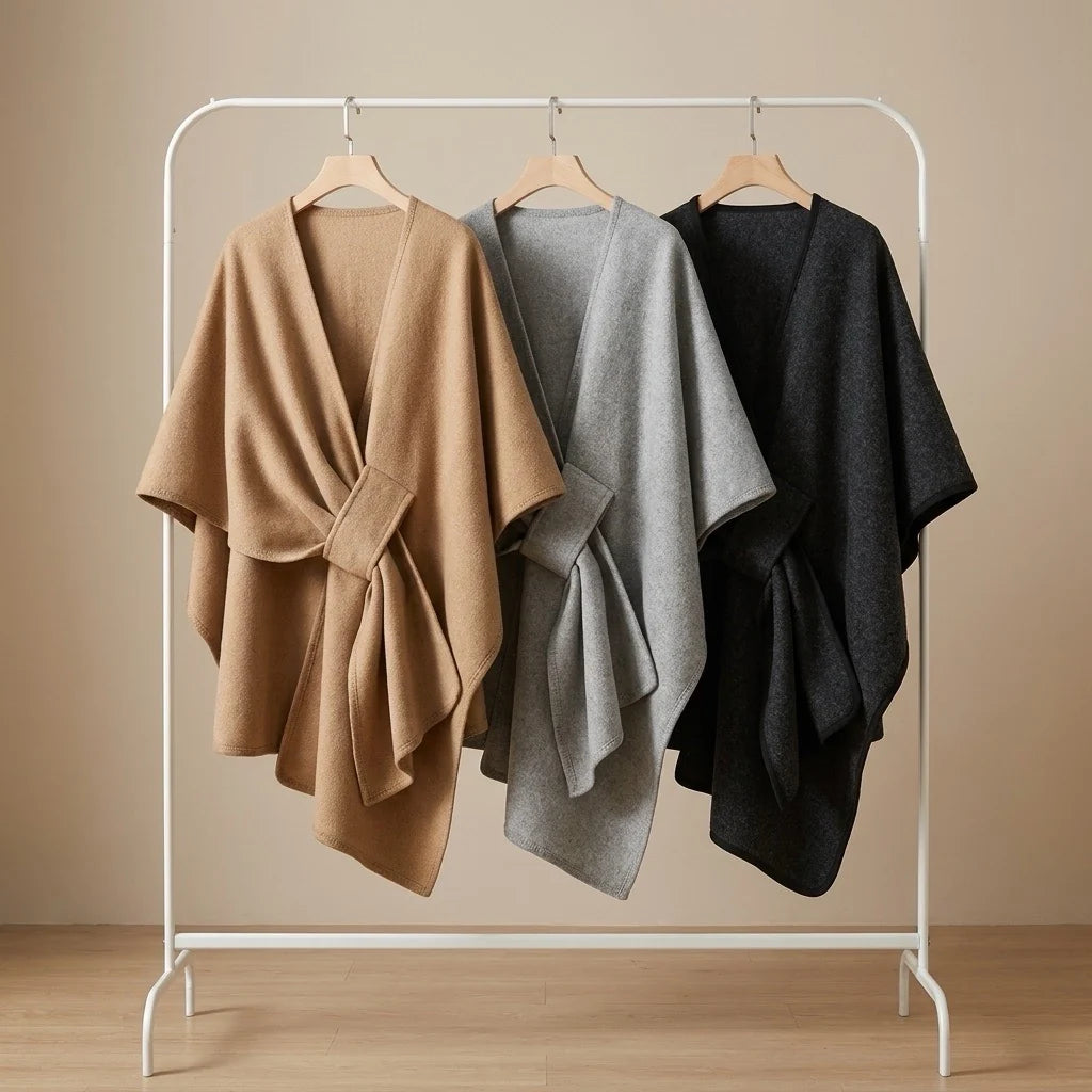 Langer Poncho-Schal für Damen