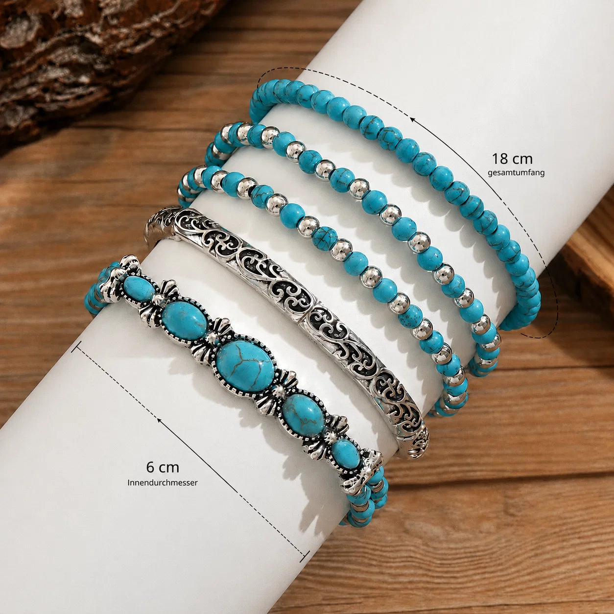 Ensemble de Bracelets Bohèmes en Pierres Naturelles