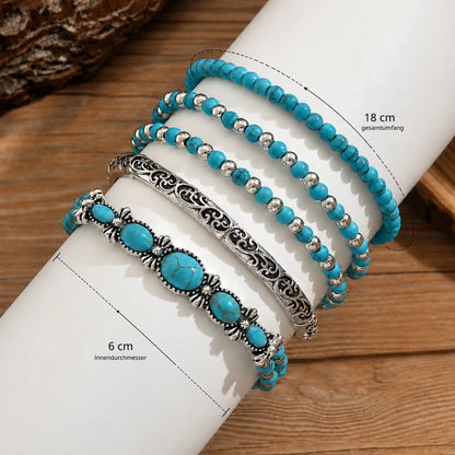 Ensemble de Bracelets Bohèmes en Pierres Naturelles