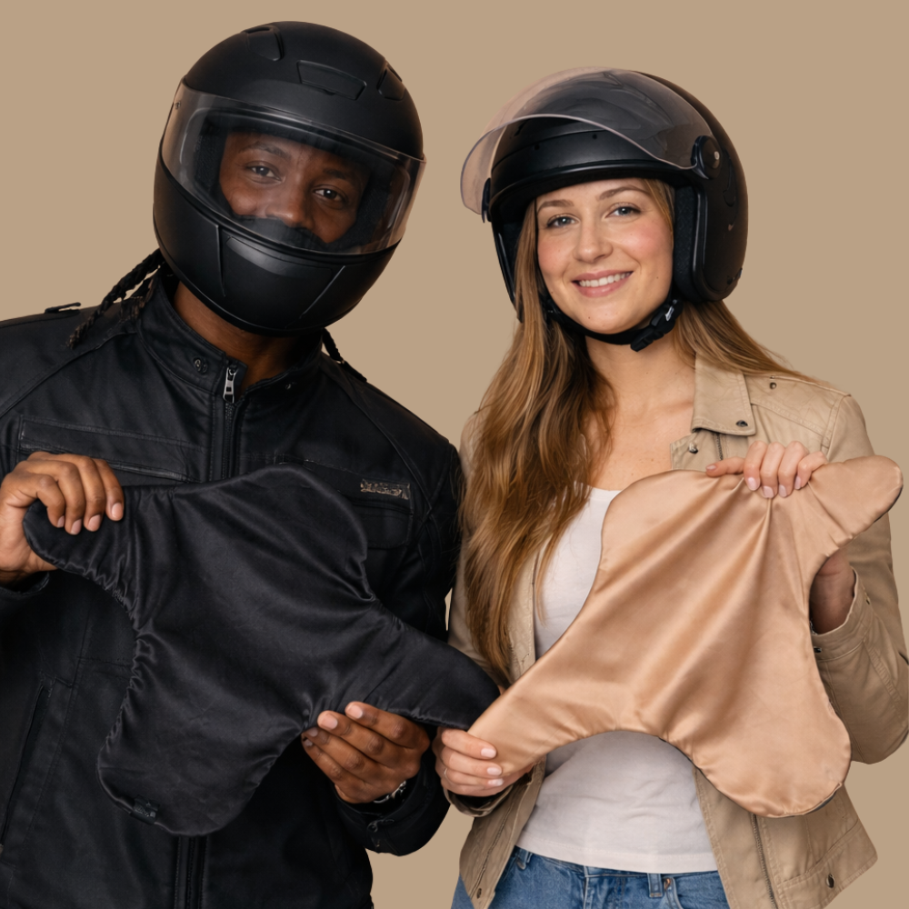 Doublure en satin pour casque de moto