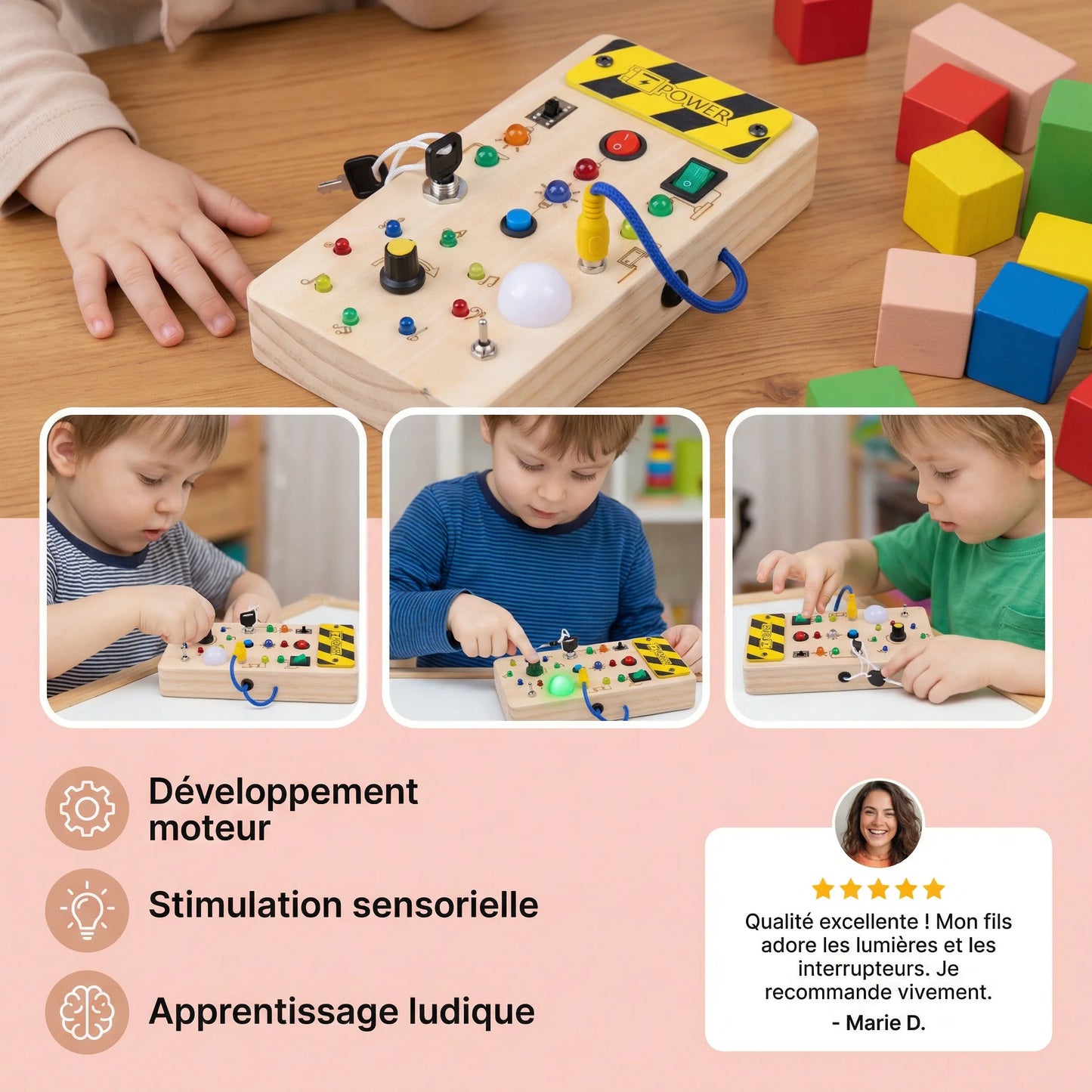 Montessori-Sinnesbrett aus Holz