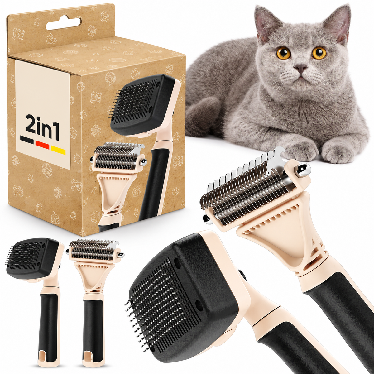 2-in-1-Bürstenset für Katzen