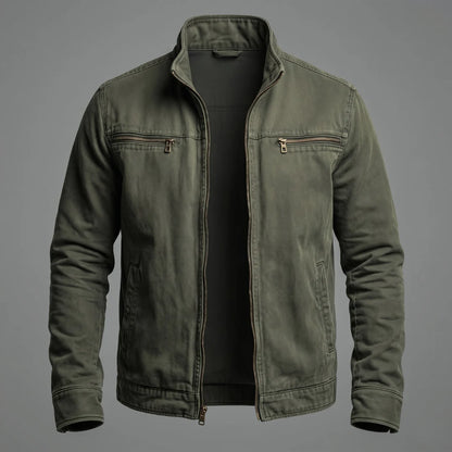Veste en Coton Vintage à Fermeture Zippée