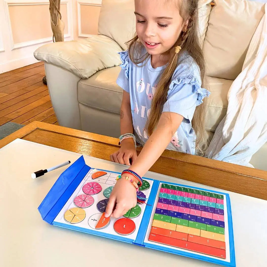 Montessori-Magnetbuch für Bruchrechnen