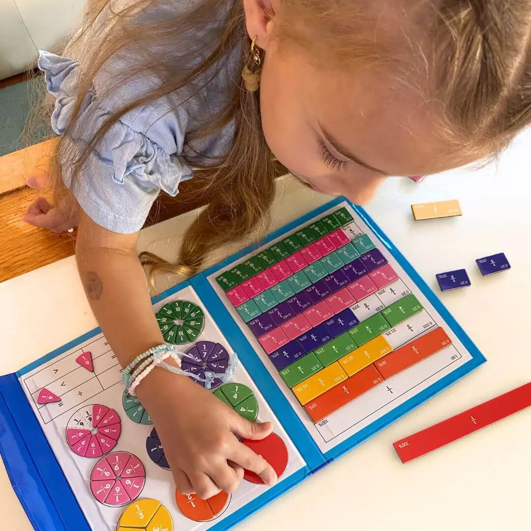 Montessori-Magnetbuch für Bruchrechnen