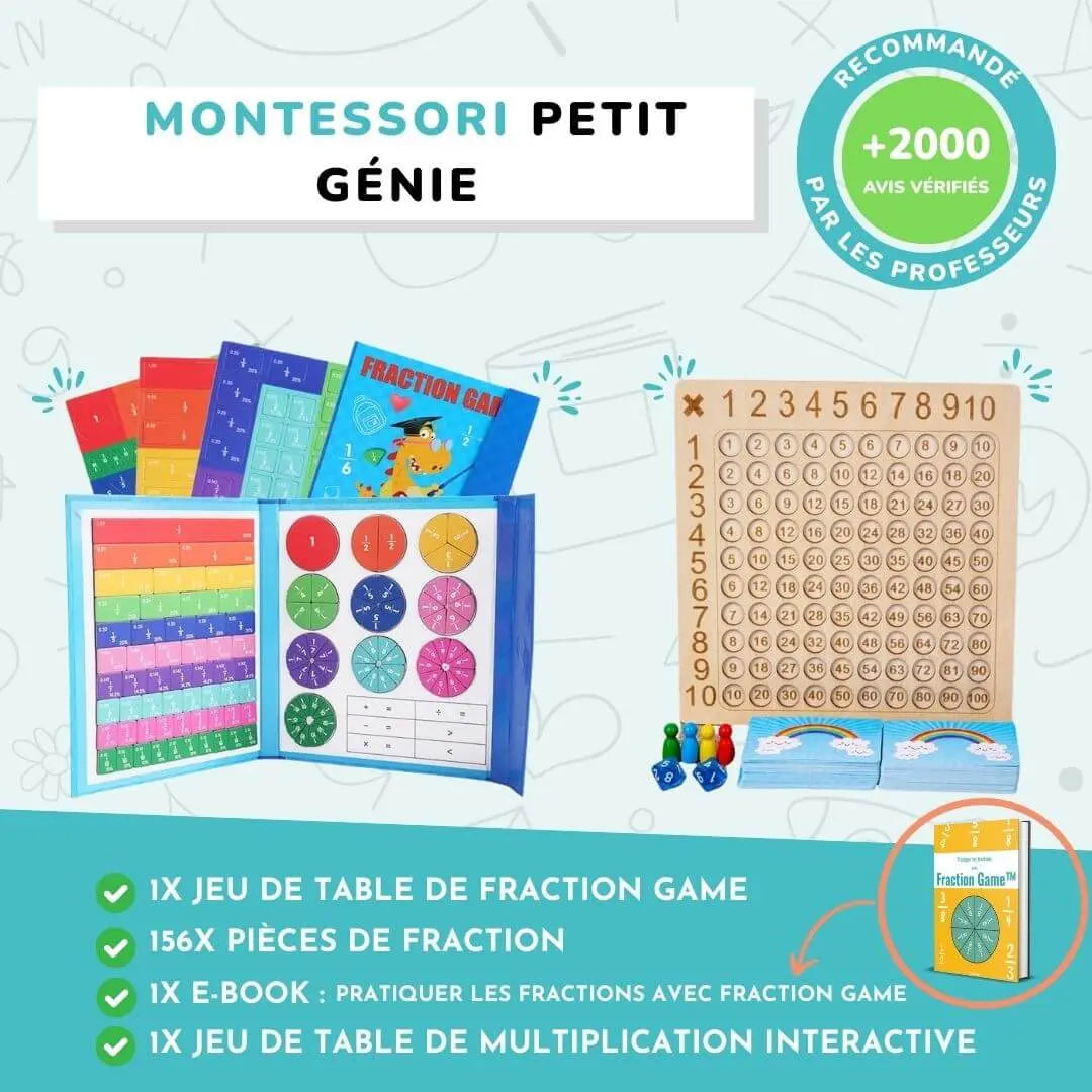 Montessori-Magnetbuch für Bruchrechnen