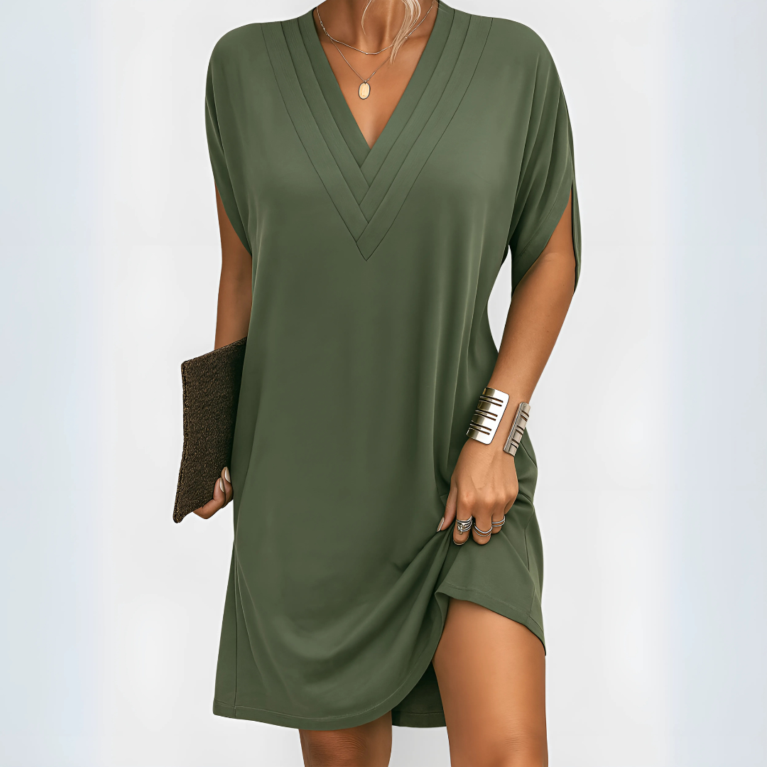 Robe fluide à encolure V