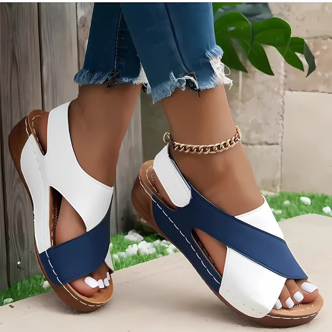 Sandales compensées femme colorées
