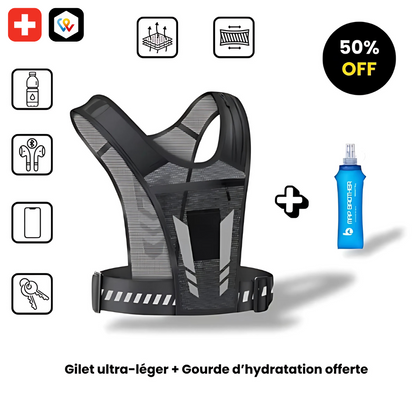 Gilet de course réfléchissant ultra-léger