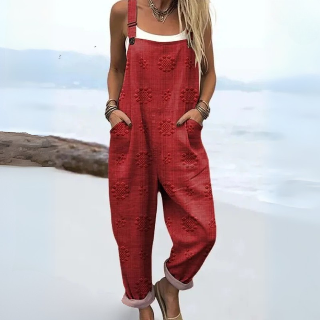 Salopette Décontractée à Motifs Fleuris