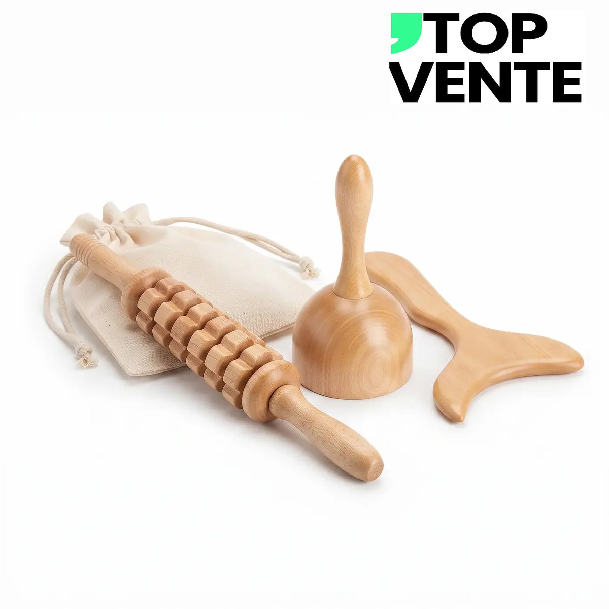 3-teiliges Massage-Set aus Holz