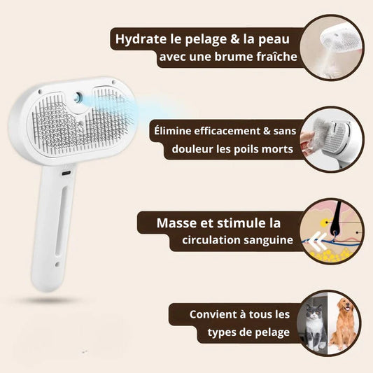 Brosse Vapeur Douce pour Chiens & Chats