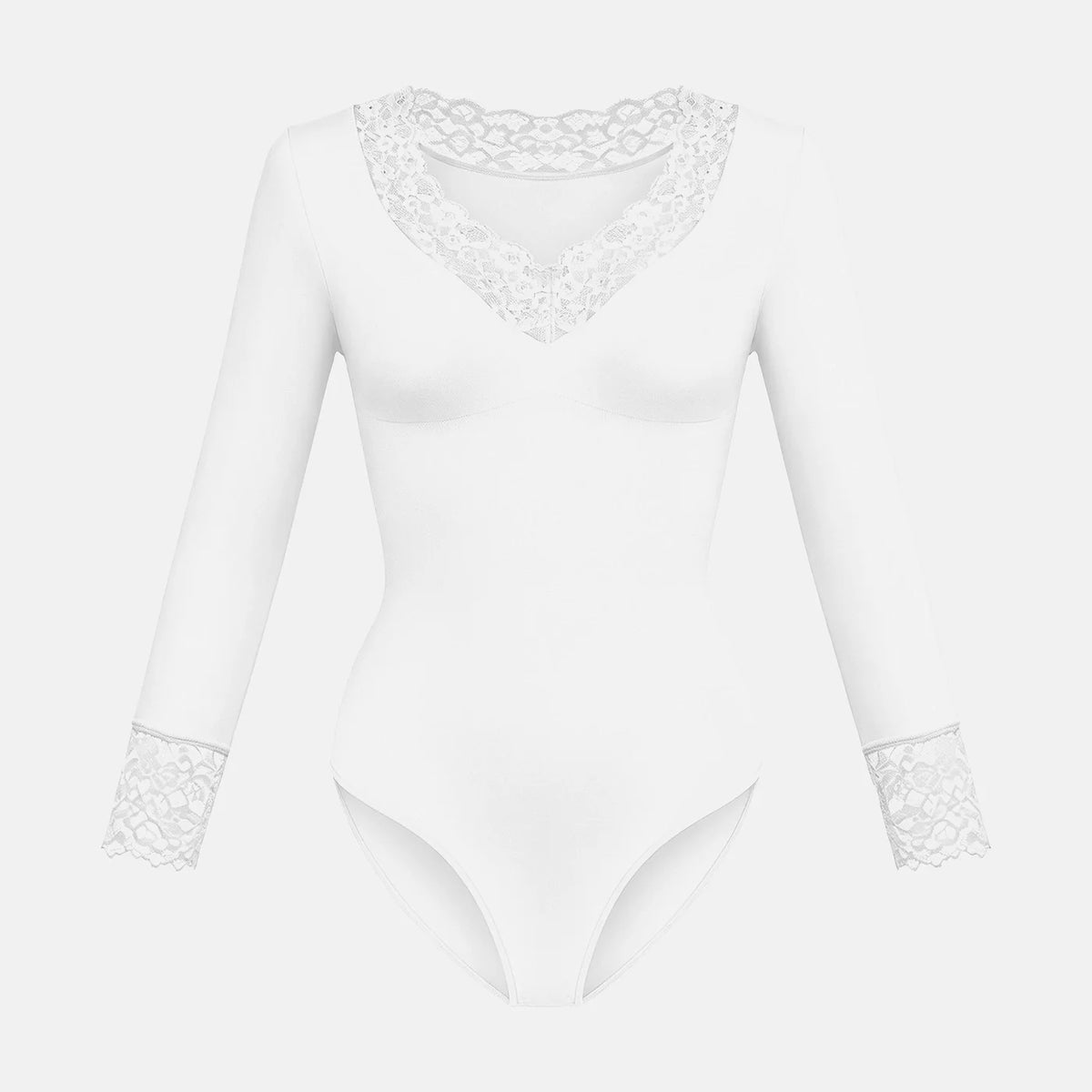 Figurformender Body aus Spitze mit V-Ausschnitt