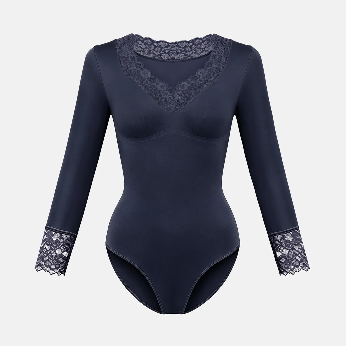 Figurformender Body aus Spitze mit V-Ausschnitt