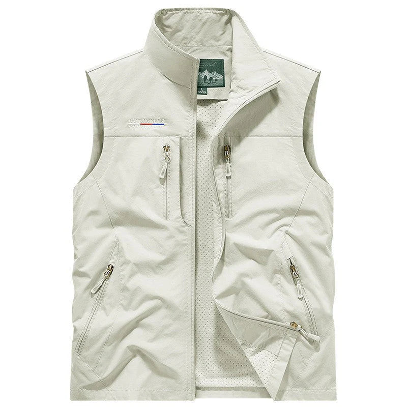 Gilet cargo multi-poches respirant homme léger pratique