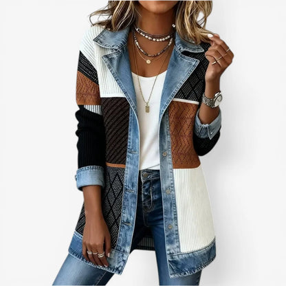 Damenjacke aus Denim-Mischgewebe