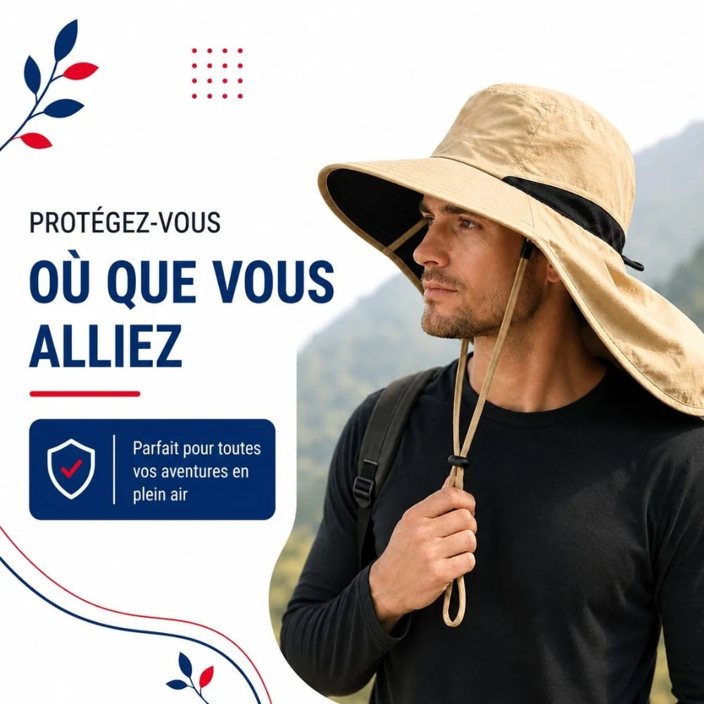 Chapeau de Soleil Large Bord Ajustable