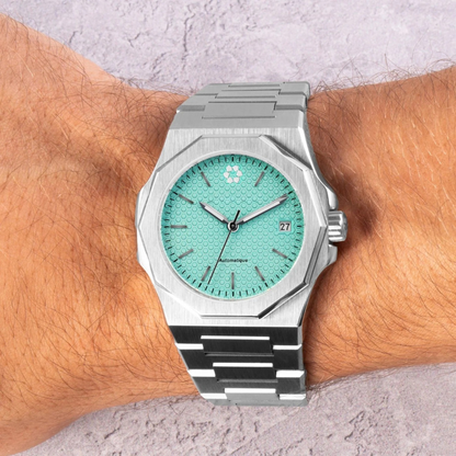 Montre automatique acier turquoise élégante