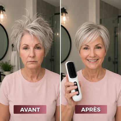 Brosse coiffante chauffante céramique cheveux courts