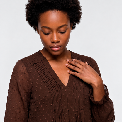 Robe Noire Fluide à Col Noué et Manches Transparentes