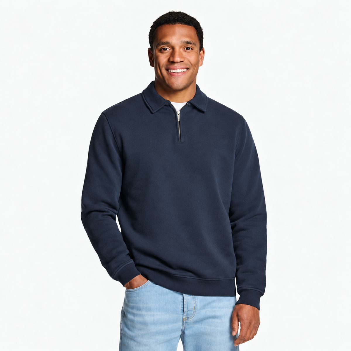 Pull Homme à Col Zippé