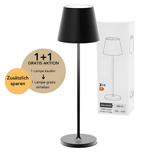 Stilvolle, kabellose Tischlampe mit 1+1 Gratis-Aktion