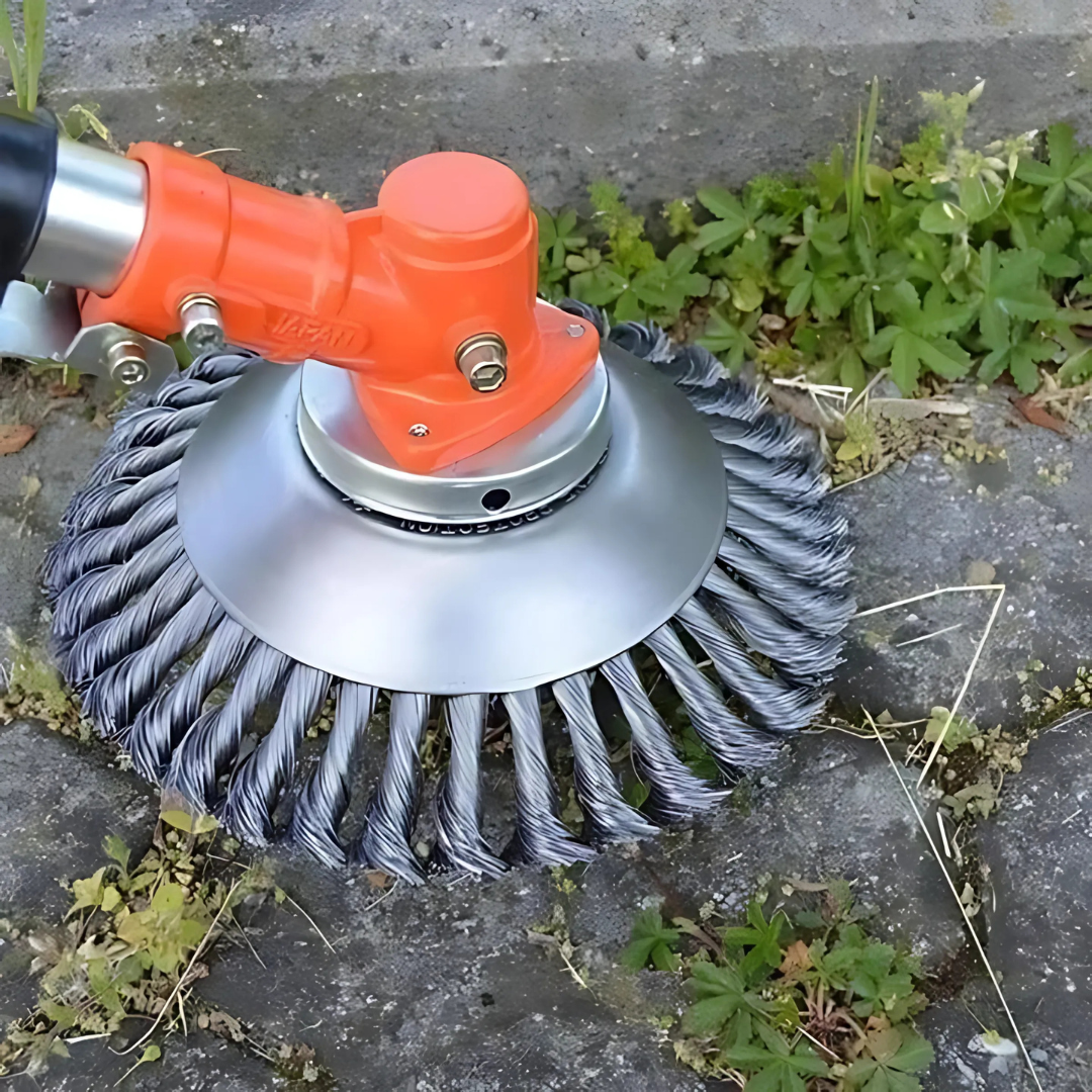 Brosse métallique universelle pour débroussailleuse