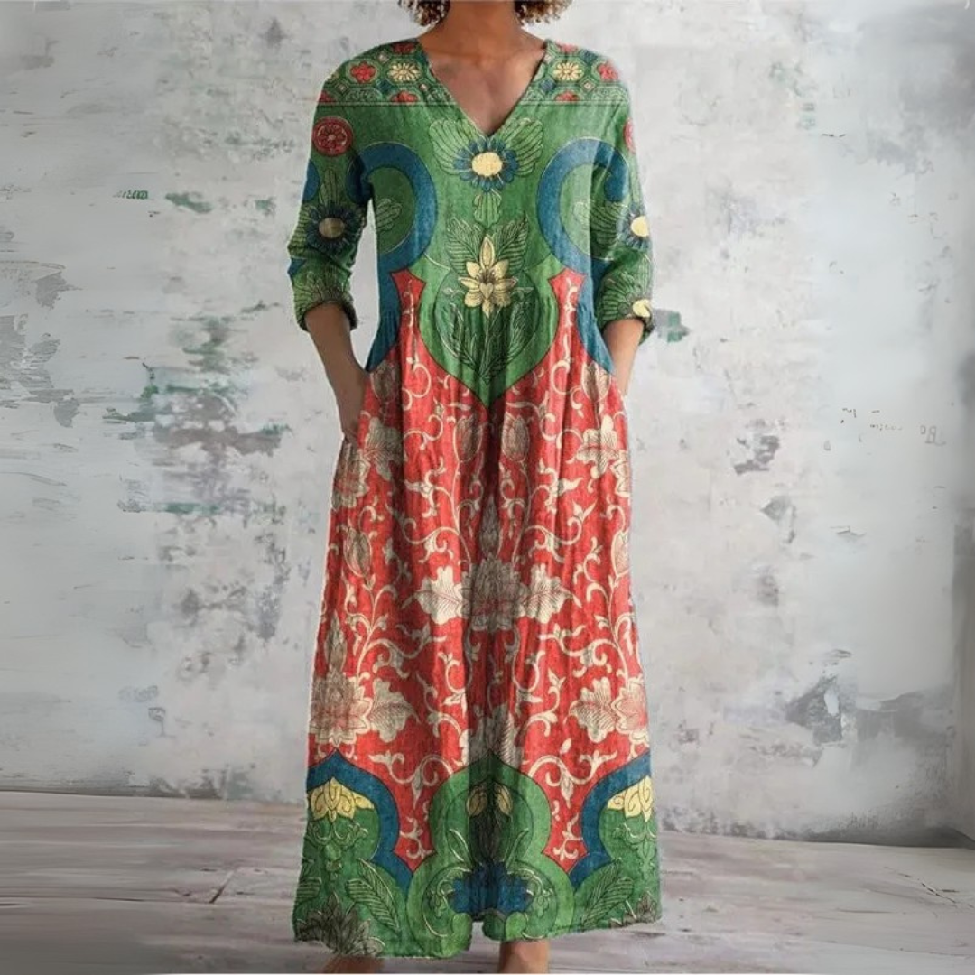 Bohème-Langkleid Frau