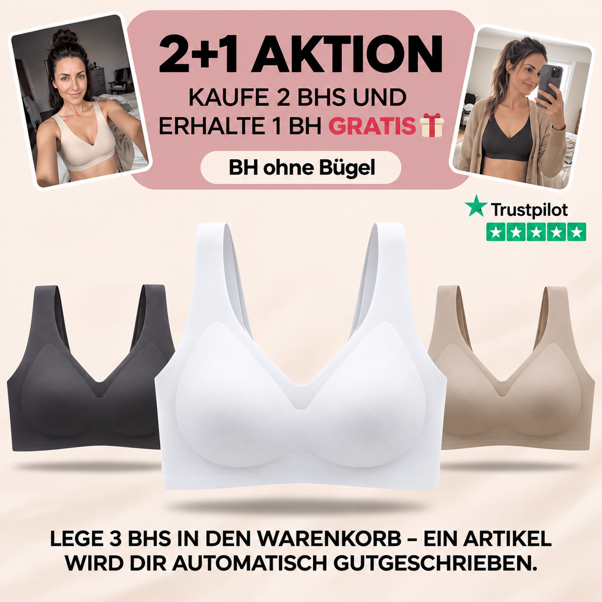 Soutien-gorge sans armatures invisible et confortable