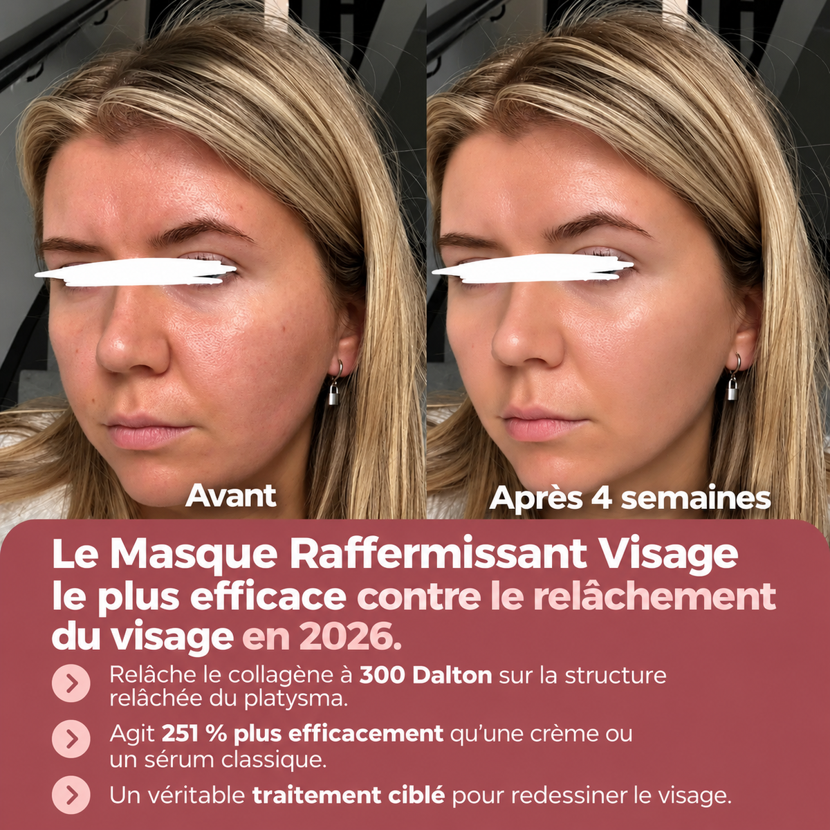 Straffende Gesichtsmaske