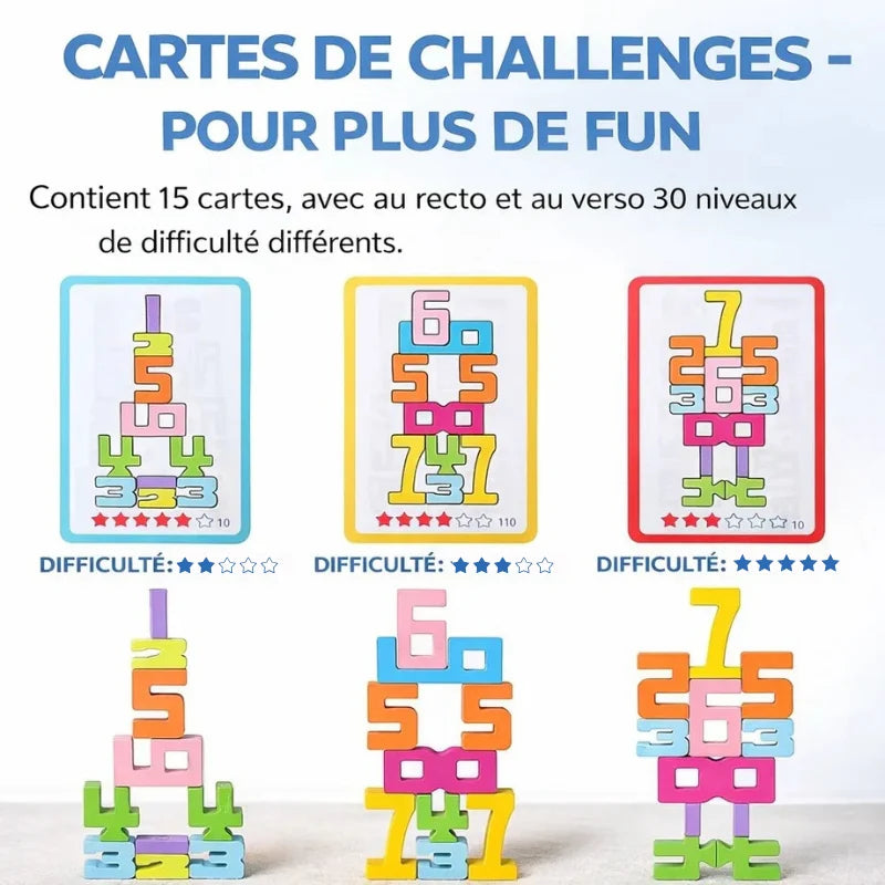 Blocs de Construction en Bois avec Chiffres