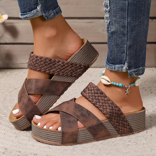 Sandales orthopédiques en cuir pour femme