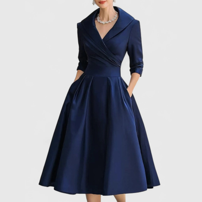 Robe midi élégante avec col croisé