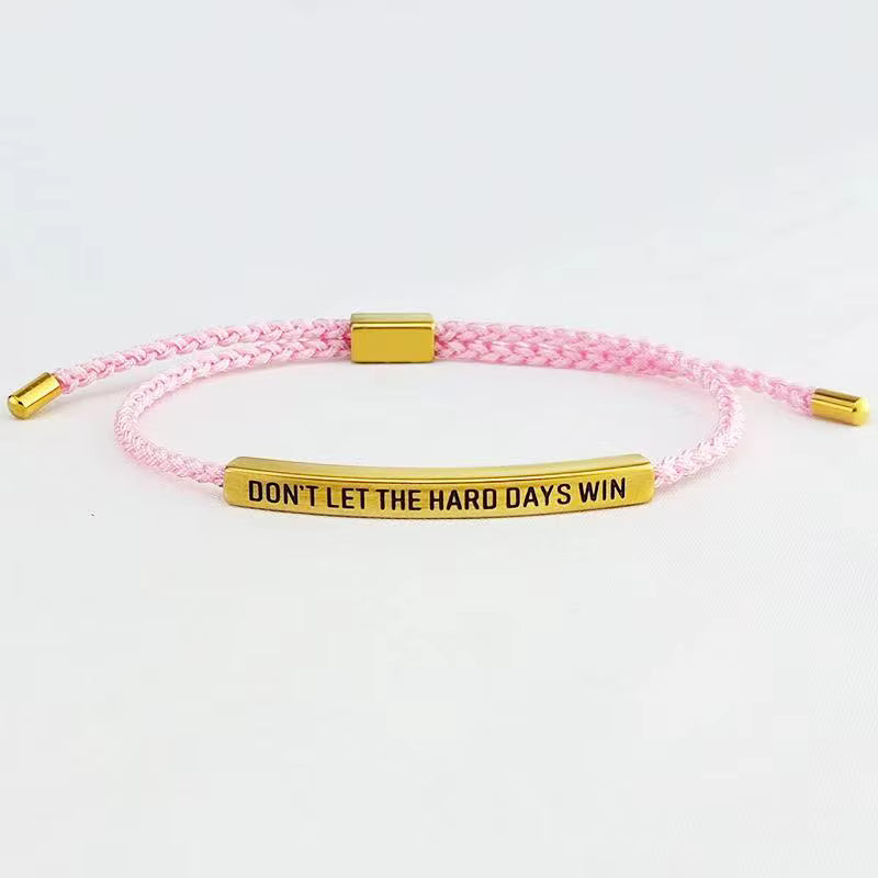 Bracelet de motivation en corde tressée