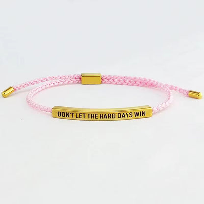 Bracelet de motivation en corde tressée