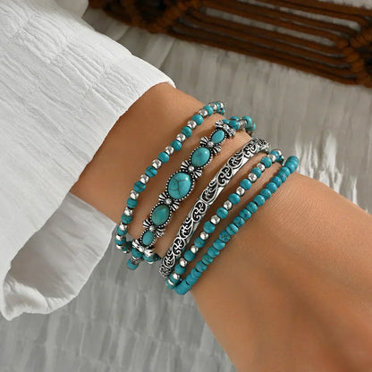 Ensemble de Bracelets Bohèmes en Pierres Naturelles