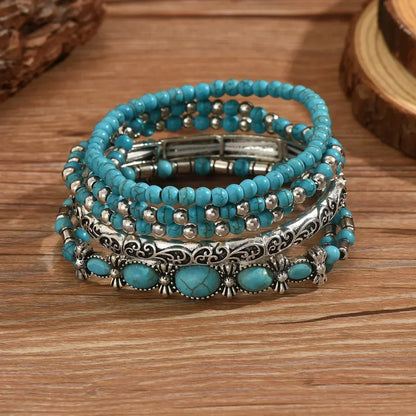 Ensemble de Bracelets Bohèmes en Pierres Naturelles