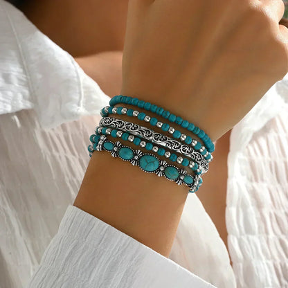 Ensemble de Bracelets Bohèmes en Pierres Naturelles