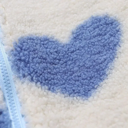 Veste réversible à motifs cœur